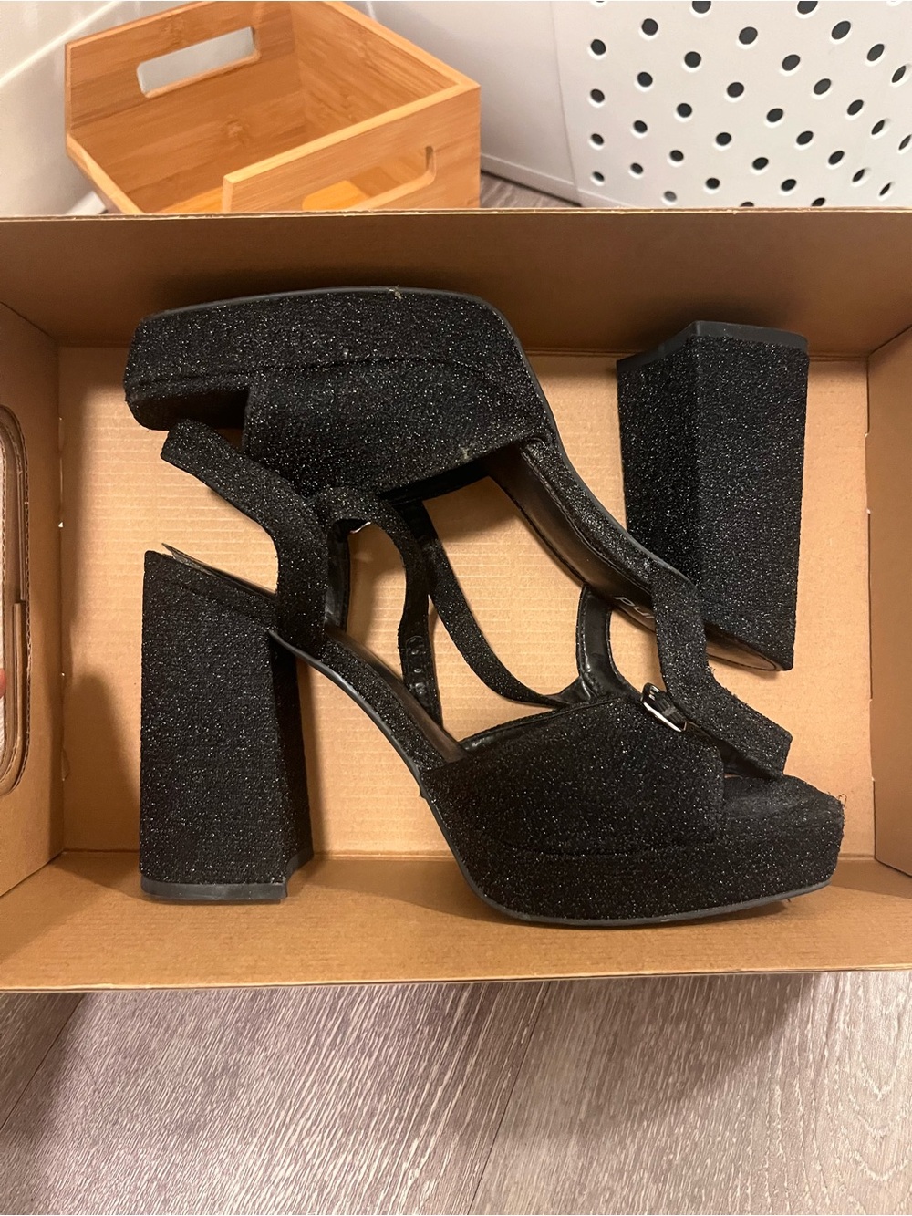 Sparkly platform heels